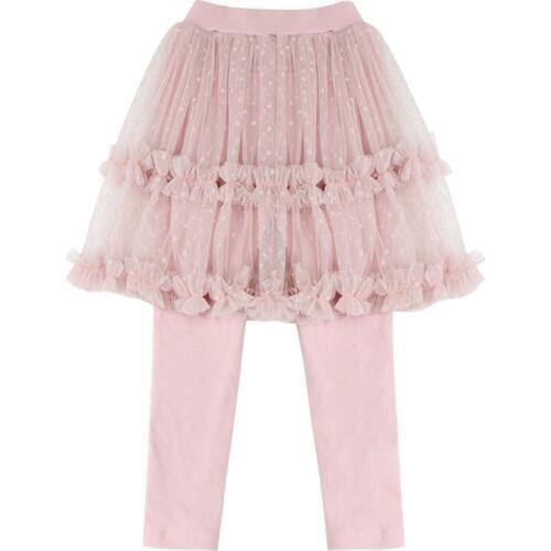 3-14Y Unique Design Children Sweet Kids Girl Ruffles Polka Dot Skirt Tulle Pants Culotte Pantskirt Leggings Princess Clothes