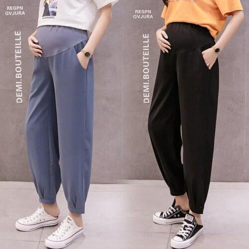 Summer Maternity Belly Pant Pregnant Trousers for High Waist Pregnant Women Thin Leggings Pants Pregnancy Clothing Plus Size
