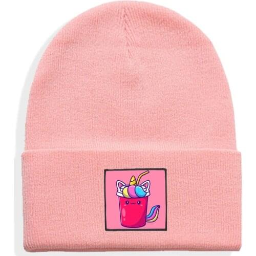 Soda cartoon Hat for Men Women Fashion Knitted Winter Hat Hip-hop