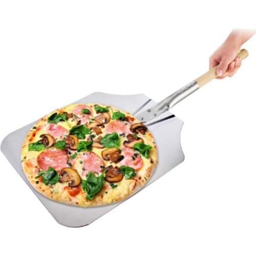 Stainless Steel Pizza Shovel With Long Wooden Handle Pizza Pan Pastry Bakeware kitchen Pizza oven Tools