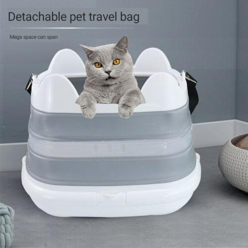 New pet supplies, folding pet suitcase, large space pet car bag, portable bag cat