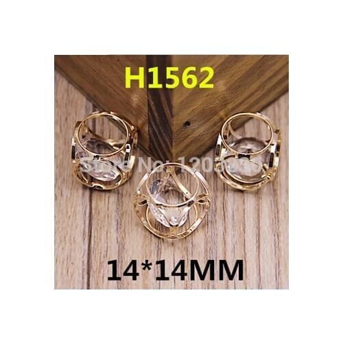 New Alloy gold-color Hollow Round Zircon core Three-dimensional jewelry Crystal charms diy earring/necklace/bracelet decoration