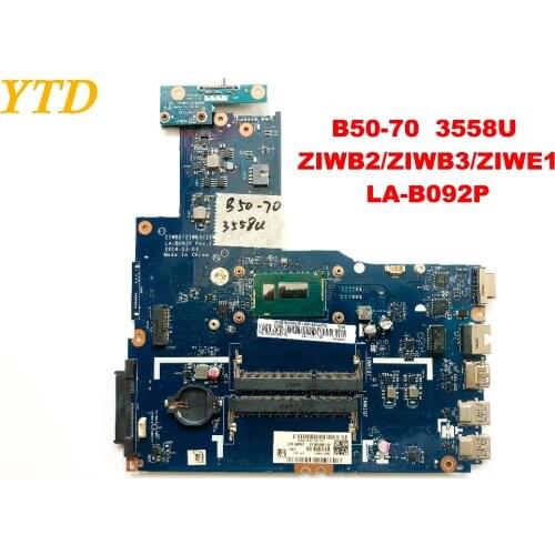 Original for Lenovo B50-70 laptop motherboard B50-70 3558U ZIWB2 ZIWB3 ZIWE1 LA-B092P tested good freeshipping
