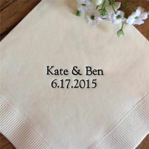 Personalized Napkins Wedding Cocktail Beverage Paper Anniversary Party Monogram Custom Luncheon Avail! New Home house warming