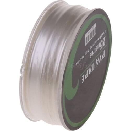 PVA Tape For Fishing Feeder Water Dissolve 10mmx20m Quick Dissolve Tackle Transparent Environmental Professional