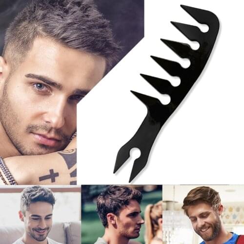 Retro Oil Hair Comb Wide Tooth Fork Comb Back Hair Beard Comb Men Styling Tools Mens Vintage Detangling Curly Hair