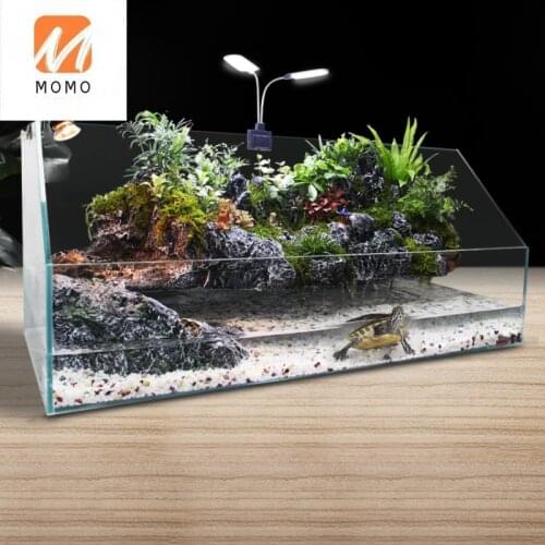 Turtle Jar Provided with Balcony Villa Turtle Tank Glass Cylinder Landscape Ecological Fish Tank Water-Free Filter