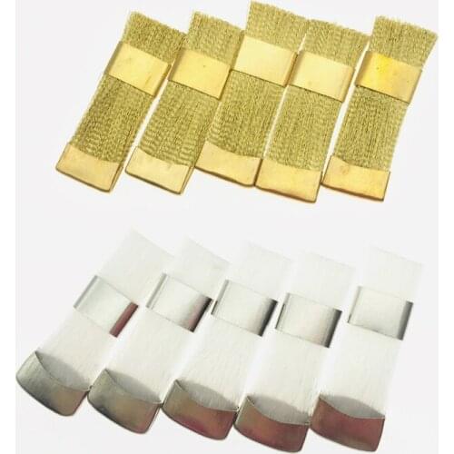 5Pcs 10pcs Bur Cleaning Brass Wire Brush Nail Drill Bits Cleaning Brush Dental Burs Files Stand Cleaning Tool