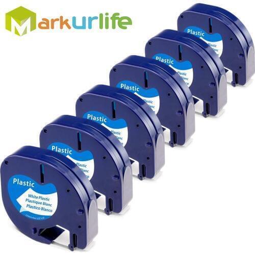 Compatible for Dymo Letratag Refills 91201 Black on White Letratag White Plastic Tapes for Dymo LetraTag Plus LT100H LT100T QX50