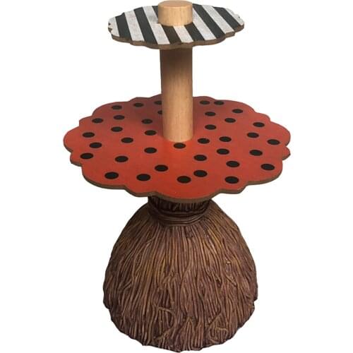 Resin Snack Bowl Rack Halloween Broom Round Bowl Rack For Halloween Party Home Decoration Kitchen Supplies Relaxing