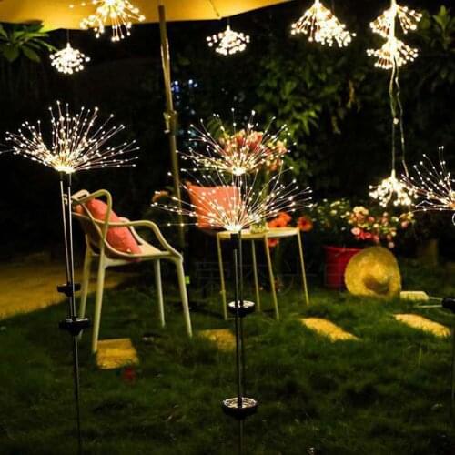 Ground Plug Led Copper Wire Firework Light Outdoor Lawn Light Christmas Decoration Light Solar Firework Light