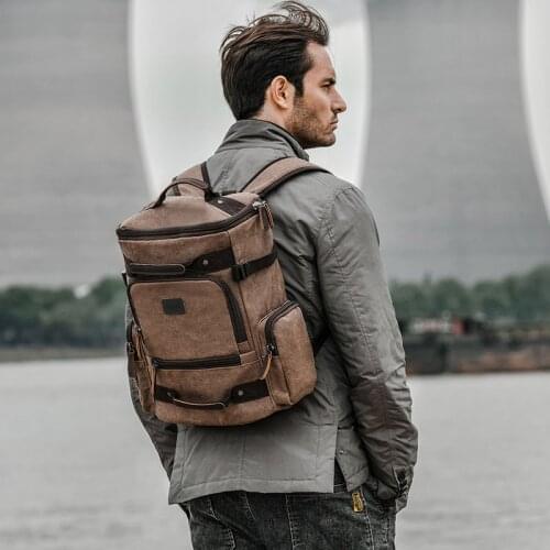 Vintage Men Canvas Backpack Travel Backpacks Fashion Business Laptop Bag Male School Backpacks Large Capacity Travel bag