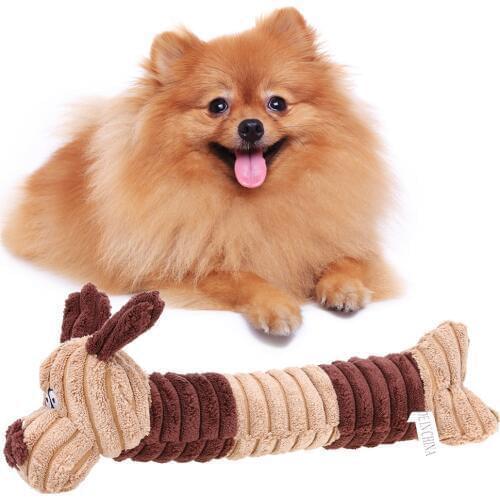 Pet Chew Toy Cute Dogs Shape Pet Dog Cat Biting Chew Bite Funny Plush Sound Squeak Pets Supplies Dog Chew Toy