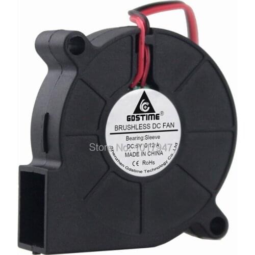 100pcs Gdstime 50mm x 15mm 5V 2Pin 0.12A Brushless DC Cooling Exhaust Blower Fan 5015S