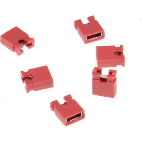 100PCS red JUMPER CAP 2.54MM PITCH Standard PCB Mini Jumper Short Circuit Cap connector