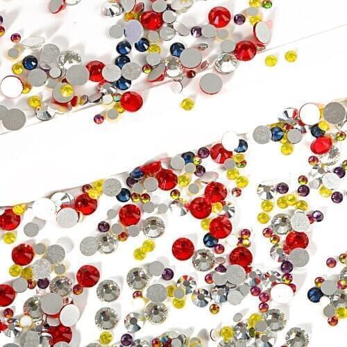 1440pcs/bag SS3-SS30 Crystal Glitter Rhinestone Flatback Hot fix Glass Rhinestones For Nail Art Sewing & Fabric Decoration