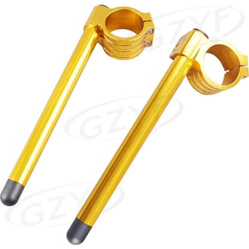 2PCS 50MM CNC Handlebar Fork Tube Clip-ons Handle Bar Universal 22mm 7/8" for Suzuki Honda Yamaha Kawasaki Aprilia Gold