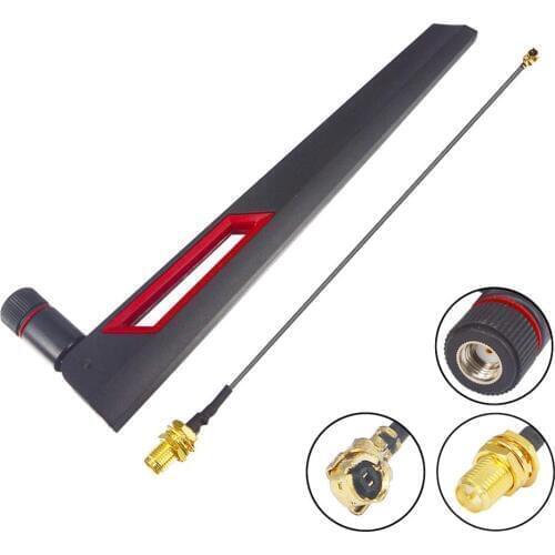 2 piece/lot 12 dbi Dual band WIFI Antenna 2.4G 5g 5.8G RP SMA Male Antenne Booster + RP SMA to UFL IPX 1.13 WiFi Pigtail Cable