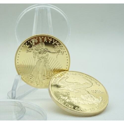 50pcs United States America 2011 Liberty 1oz Fine Gold Replica Metal Brass Non Magnetic Gold Coin