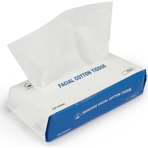 BLUERISE 50PCS Make-up Remover Towel Skincare Thicken Facial Cotton Tissue Lint-Free Pure Cotton Soft Towel For Sensitive Skin