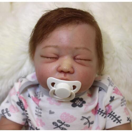 55 Super-simulated soft Silicone Reborn Girl Baby Doll Toy Masterpiece Vinyl Newborn Babies Amazing Painting Bebe Doll Brinquedo