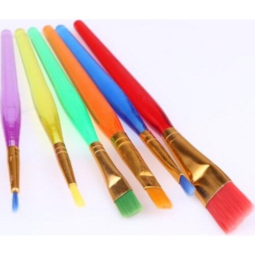 6 Pcs/ Set Multi-color Candy Cake Icing Decor Paint Brushes Set Bakeware Kit Tools C1