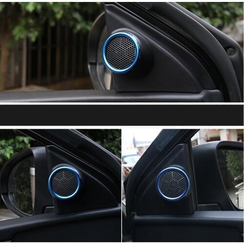 Car door stereo audio speaker cover ring sticker trim for Toyota Corolla S LE Levin Hybrid 2014 -2018 Accessories car styling
