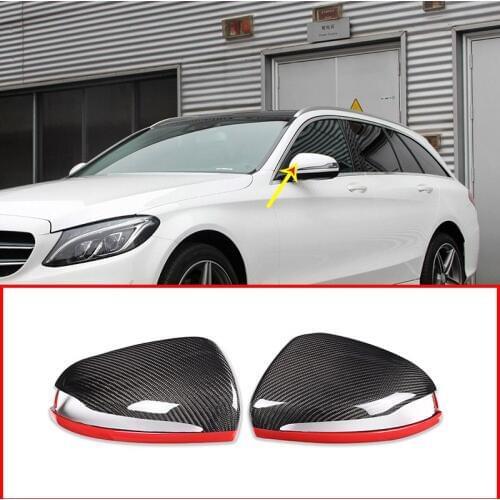 Real Carbon Fiber Car Side Rearview Mirror Cap Cover Trim For Mercedes Benz C w205 E W213 GLC-Class X253 S Class w222 For LHD