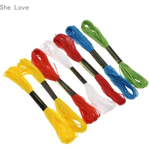 Chzimade 12Pcs Cross Stitch Cotton Embroidery Yarn Thread Floss Sewing Skeins Craft