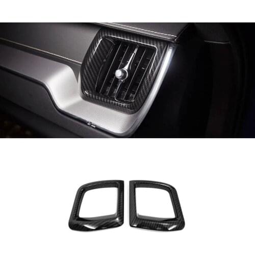 For Volvo XC60 2018 2019 Car Left And Right Air Outlet Vent Decoration Cover Trim ABS Carbon Fibre Interior Styling Accessories