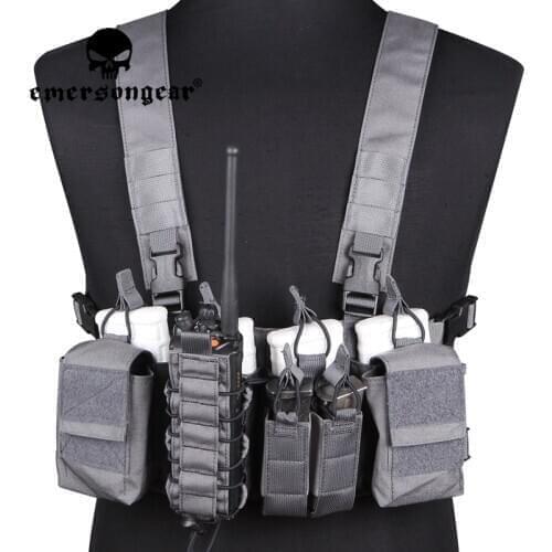 Emersongear D3CR Tactical Chest Rig Mag Magazine Pouch Adjustable Vest for Tactical Airsoft Hunting CS Game