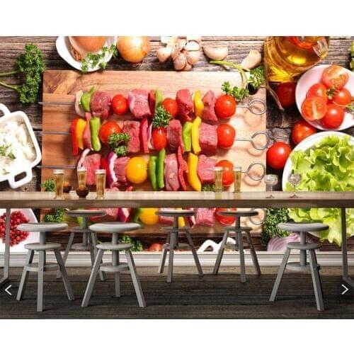 Custom Fast food Pizza Vegetables Spices Food photo wallpaper,living room tv sofa wall restaurant KTV BAR papel de parede