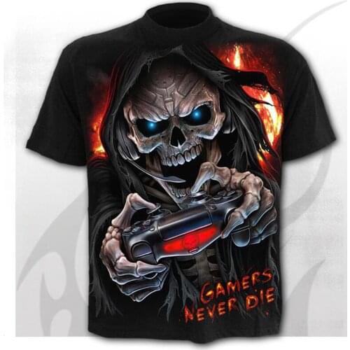 Skull Mens T-shirts Mens Hip Hop 3d Shirts Horror O-neck T-shirt Summer Fashion Tops Boys Clothing Large Size Street Clothing