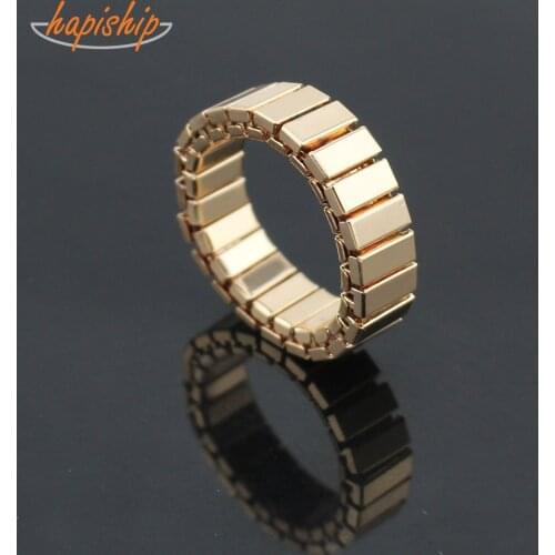 Hapiship 2020 New Men/Womens Jewelry Stainless Steel 7mm Width Rose Elastic Ring Size 9 For Men Women Ring Jewelry RS03