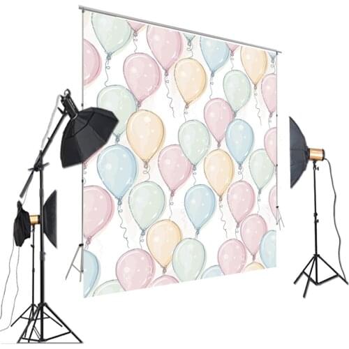 HUAYI Photography Backdrops Air Ballon Backdrop Birthday Backdrop Blue And Pink Backdrop XT-7412