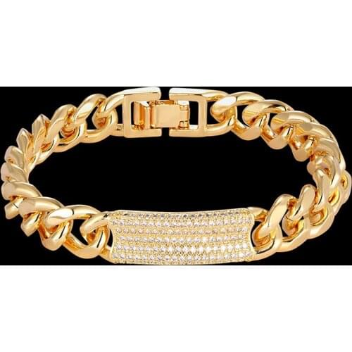 Classic Famous Brand Bangles Copper Zircon Bangle BlingBling Luxury Charm Cuban Chain Bracelet For Women Best Gift Love Jewelry