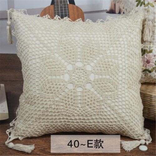 2016 fashion cotton crochet flowers pillow cover for sofa decor cushion towel as home decor set pillow case sofa cushion cover