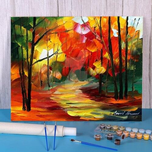 Small Path DIY Painting By Numbers Package Oil Paints 50*70 Paiting By Numbers Home Decor For Adults Wall Art Wholesale