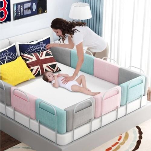 New Baby Bed Rail Guard Height Adjustable Anti-collision Guardrail Childrens Bed Bed General Soft Gate Crib Rail Baby Playpens