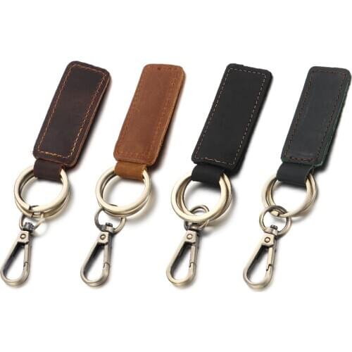 2020 new fashion belt keychain vintage handmade cowhide leather keychain car keychain ladies men accessories gifts