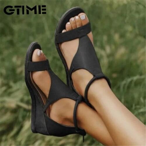 New Gladiator Sandals Womens Wedge Open Toe Sandals Comfortable Casual Summer Womens Shoes Height Increasing Sandals#SJPAE-30