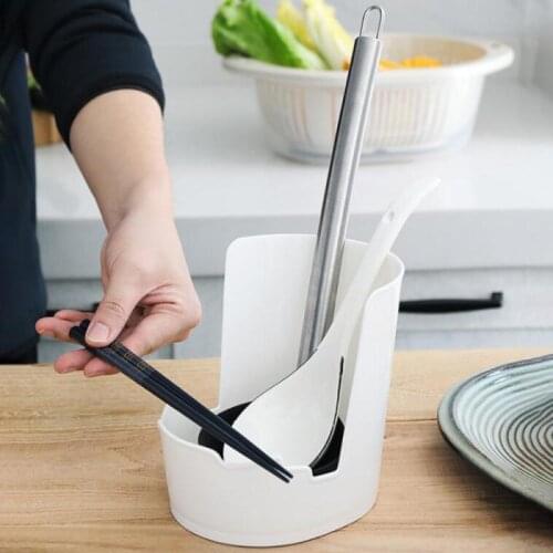 Plastic Spoon Rest Kitchen Organizer Chopping Board Drain Box For Fork Spatula Rack Spoon Holder Stand Tableware Storage Rack