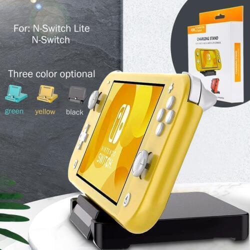 Portable Charger Station Dock Charging Stand Base with 2 Game Card Slots for Nintend Switch Lite/Nintendo Switch Console