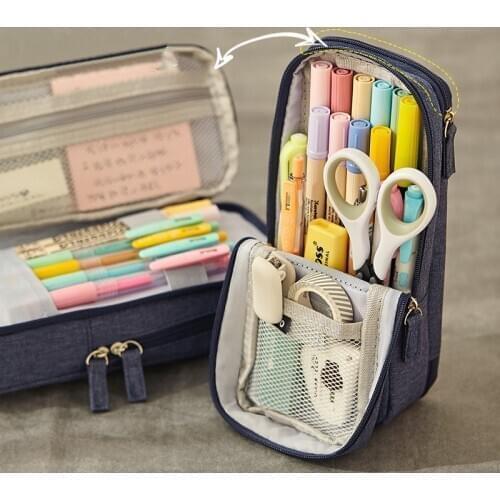 Kawaii Bag Double-layer Zipper School Pencil Case for Boys Girls Organizer Pencil Box Office for School 2020 Supplies Stationery