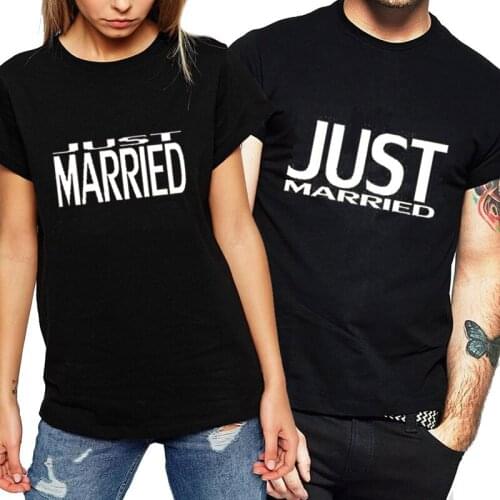 Holiday Honeymoon Tops Couple T Shirts Matching Couple Clothes Lovers T-Shirts Tops Tops Letter Print Just Married T Shirt