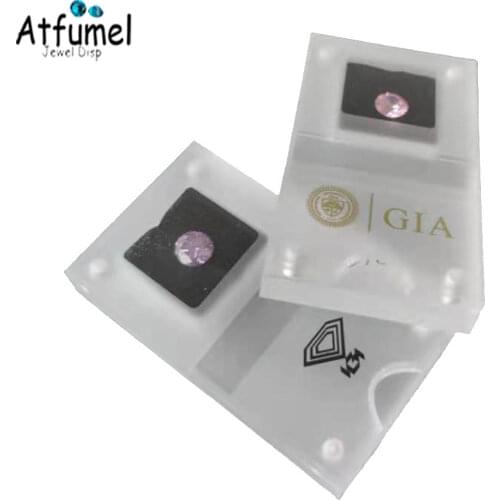 Professional Loose Diamond Bead Box Acrylic Certificate Gem Display Box Standard Gemstone Jewelry Storage Organizer Gift Box