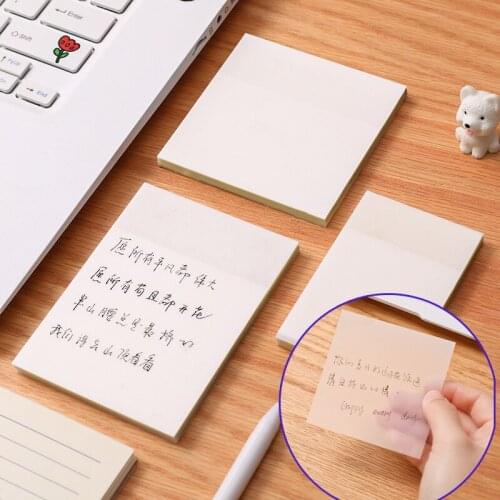 Transparent Sticky Notes Sticky Bookmarks Notepad Simple And Note Paper For Student Office Stationery Stickers For Records Notes