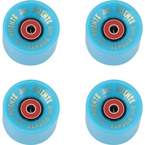 PUENTE 4Pcs/Set Cruiser Skateboard Wheels PU Wheels Long Board Cruiser Wheels with ABEC-9 Bearings