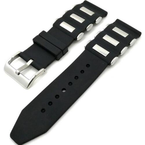 1PCS 20MM 22MM 24MM 26MM Rubber Watch band watch strap watch parts black color available -501-1WS