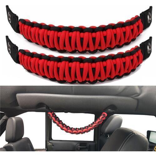 Rear Seat Grab Handle Grip Bar Pulling Tab For Jeep Wrangler JK TJ For Toyota Land Cruiser FJ Suzuki Roof Door Handlebar Nylon